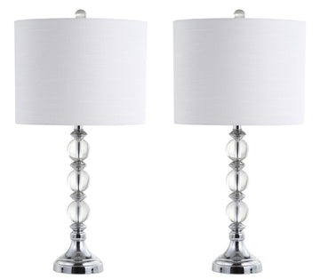 Paul 26" Crystal/Metal LED Table Lamp - JONATHAN Y
